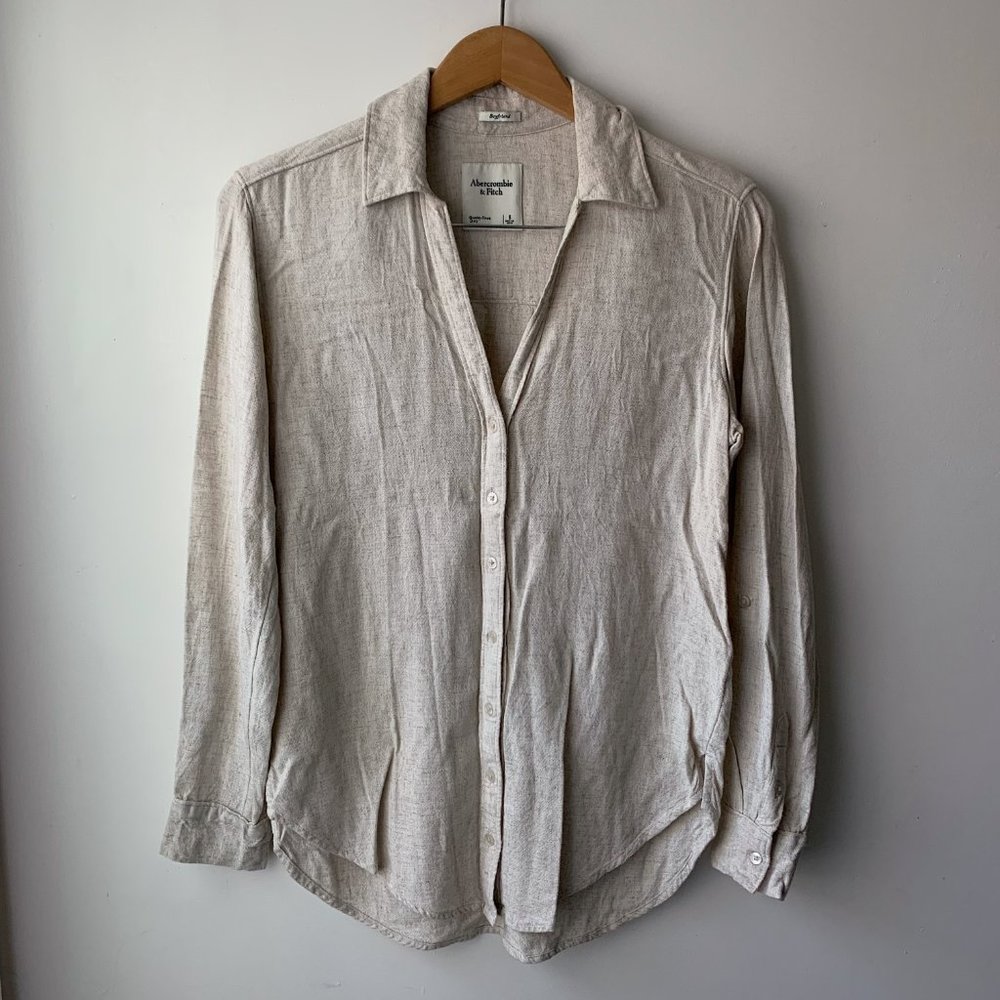A&F Beige Button Up